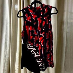 PROENZA SCHOULER asymmetric animal print tank Made in USA